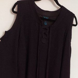 Rue21 Black Sweater Cut Out Cold Shoulder 3X